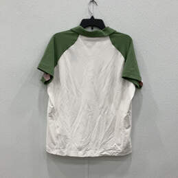 NWT Womens White Green Short Sleeve Spread Collar Button Polo Shirt Size XL alternative image