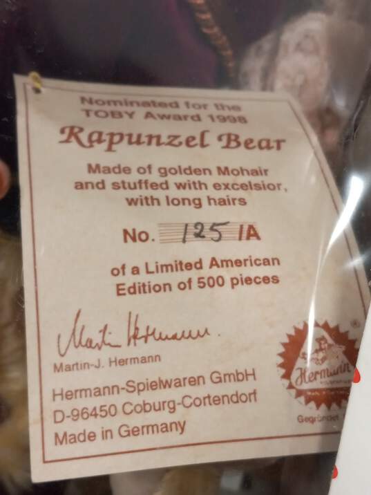 Vintage Hermann-Spielwaren GmbH Limited Edition Rapunzel Bear IOB image number 4