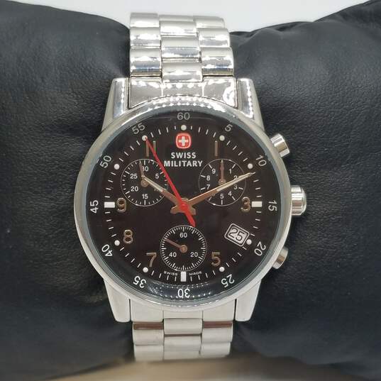Swiss Military 075.0463 32mm WR 100MM The Genuine Black Dial Date Watch 87.0g image number 2
