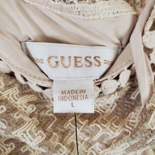 Guess Women Beige Knitted Halter Maxi Dress L NWT image number 3