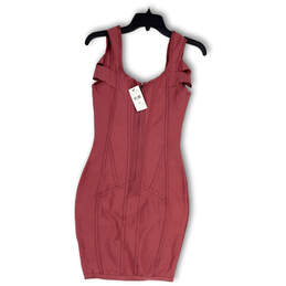 NWT Womens Pink Sleeveless Back Zip Stretch Short Bodycon Dress Size XS alternative image