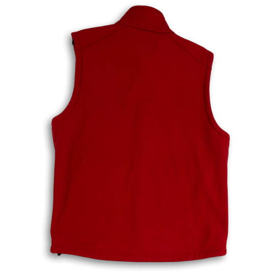 Mens Red Regular Fit Sleeveless Pockets Mock Neck Full-Zip Vest Size Medium image number 2