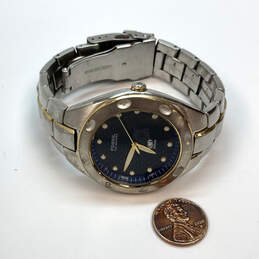 Designer Fossil Blue AM-3305 Silver-Tone Stainless Steel Analog Wristwatch alternative image