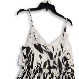 NWT Womens White Gray Pleated Spaghetti Strap Fit & Flare Dress Size XL alternative image