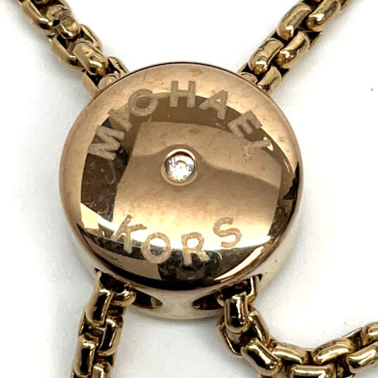 Designer Michael Kors Gold-Tone Rhinestone Bar Slider Chain Bracelet image number 3