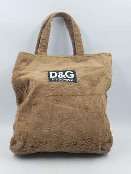 Authentic D&G Brown Faux Fur Tote Bag