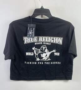 True Religion Women Black Cropped Logo T Shirt S alternative image