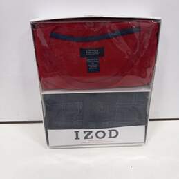 Izod Men's Red/Blue Flannel Pant, Long Sleeve Crew 2-Piece Sleep Set Size XL