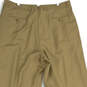NWT Mens Beige Pleated Slash Pocket Straight Leg Dress Pants Size 42AC image number 4