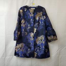 Helene Berman Women's Black Blue & Gold Brocade Jacket Size 4