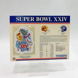 SUPER BOWL 24 49ers / Broncos 1990 Willabee Ward OFFICIAL SB XXIV NFL PATCH CARD