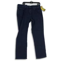 NWT Lee Womens Blue Denim 5-Pocket Design Straight Leg Jeans Size 18