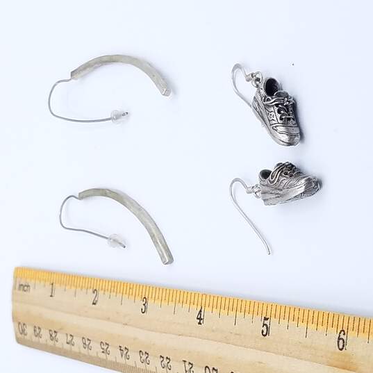 925 Silver Earrings Set Of 2 W/ Running Shoes image number 6