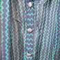 Maeve Button Up LS Green/Blue Shear Blouse Women's Small image number 4