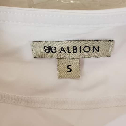 Albion Women White Crop Top Sz S NWT image number 2