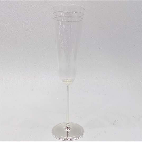 Kate Spade Lenox Silver Plate Darling Point Mr & Mrs Wedding Champagne Flutes Glasses image number 5