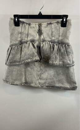 AllSaints Womens Snow Wash Gray Andy Denim Peplum Ruffle A-Line Skirt Size 4 alternative image