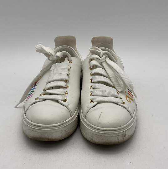 Louis Vuitton Women's Size 38.5 White Leather Sneakers image number 3