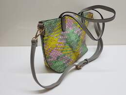 Jen & co Woven Textured Handbag Shoulder Bag Yellow Multi with Tag alternative image