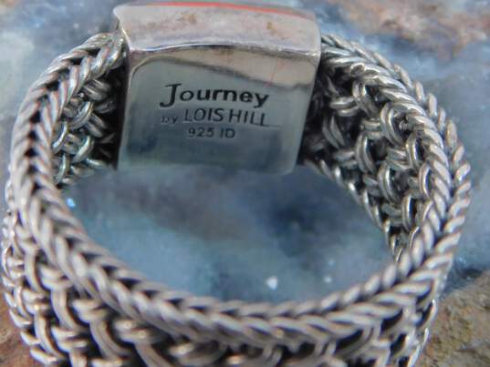 Journey By Lois Hill Sterling Silver Granulated Woven Ring 9.7g image number 7