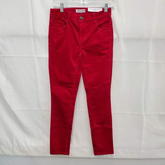 NWT LOFT WM's Red Velvety Skinny Pants Size 24/ 24 image number 1