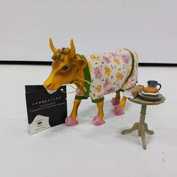 Cow Figurine w/Side Table