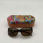 Womens Beige Brown Lens Full Rim Fashionable Square Sunglasses With Case image number 1