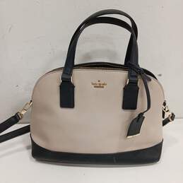 Kate Spade Beige & Black Leather Shoulder Handbag