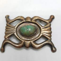 Sterling Silver Turquoise Belt Buckle 65.9g