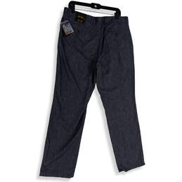 NWT Womens Gray Blue Flat Front Straight Leg Dress Pants Size 34x32 alternative image