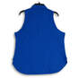 Womens Blue Spread Collar 1/4 Zip Sleeveless Golf Polo Shirt Size XL image number 2