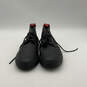 Mens Black Leather Quilted Round Toe Lace-Up Mid-Top Sneaker Shoes Size 11 image number 2