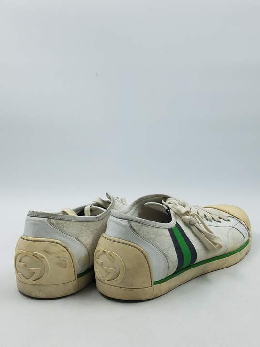 Authentic Gucci GG Striped White Trainers M 12G image number 4