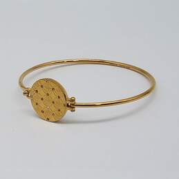 Michael Kors Gold Tone Crystal Etched Tension Bangle Bracelet 10.0g