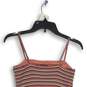 Womens Multicolor Striped Square Neck Sleeveless Spaghetti Strap Mini Dress Sz S image number 4