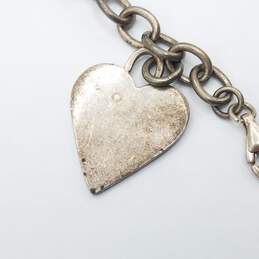 Sterling Silver Rolo Chain Heart Tag Bracelet 19.2g alternative image