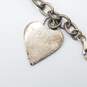Sterling Silver Rolo Chain Heart Tag Bracelet 19.2g image number 2