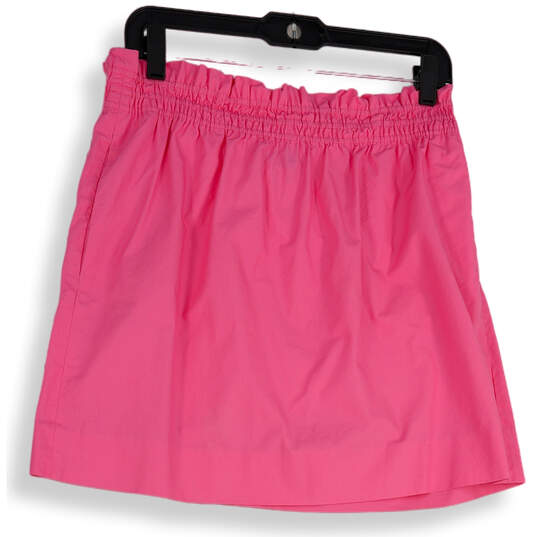 Womens Pink Elastic Waist Pleated Front Pockets Pull-On Mini Skirt Size 10 image number 1