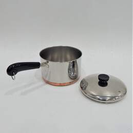 Vintage Revere Ware 1801 Copper Clad Bottom 3 Quart Sauce Pan Pot w/Lid