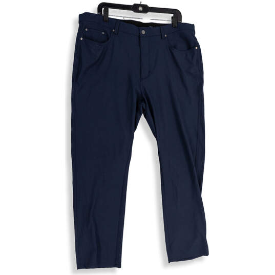 NWT Mens Blue Flat Front 5-Pocket Design Straight Leg Ankle Pants Sz 38X30 image number 1