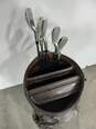 Burton Leather Brown Golf Bag & 5 Assorted Golf Clubs image number 10