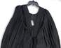 NWT Womens Black Pleated V-Neck Balloon Sleeve Pullover Blouse Top Size XL image number 3