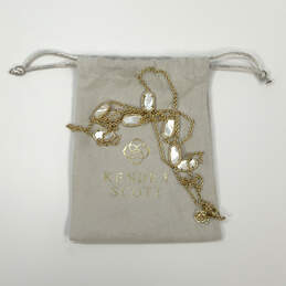 Designer Kendra Scott White Kellie Long Chain Station Necklace w/ Dust Bag alternative image