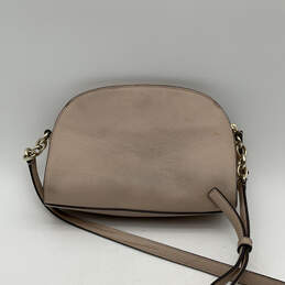 Womens Pink Leather Adjustable Strap Zipper Crossbody Bag Purse