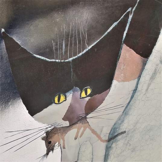 Rosina Wachtmeister - Cat Hunting Mouse Illustration - IVANO IL TERRIBLE -  Vintage Poster in Frame Silver Embossed image number 3