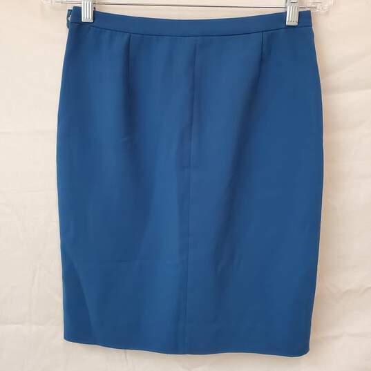 J. Crew Blue Wrap Skirt Size 0 image number 2