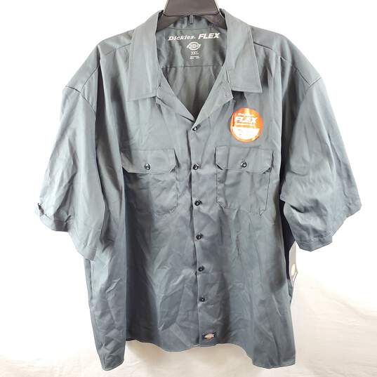 Dickies Men Grey Twill Short Sleeve Shirt 3X NWT image number 1