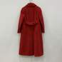 Womens Red Long Sleeve Button Front Welt Pocket Long Jacket Size 12R image number 2