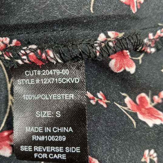 Francesca's Women's Trixxi Black Floral Print LS Button Up Blouse Top Size S NWT image number 5