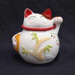 Ceramic Cute Cat Lucky Coin Bank for Wealth
